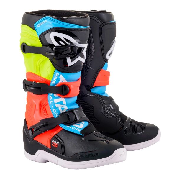 Botas Motocross Alpinestars Tech 3 S Kids Black Yellow Fluo Red