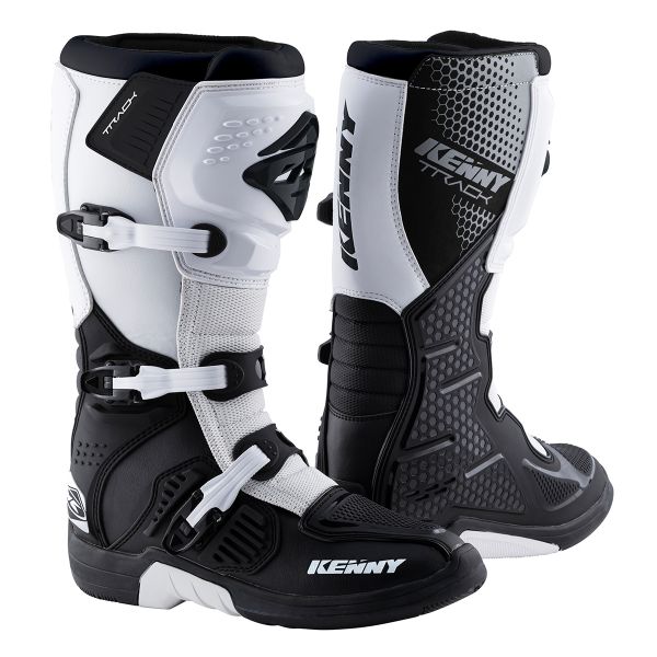 Botas Motocross Kenny Track Black White Boots