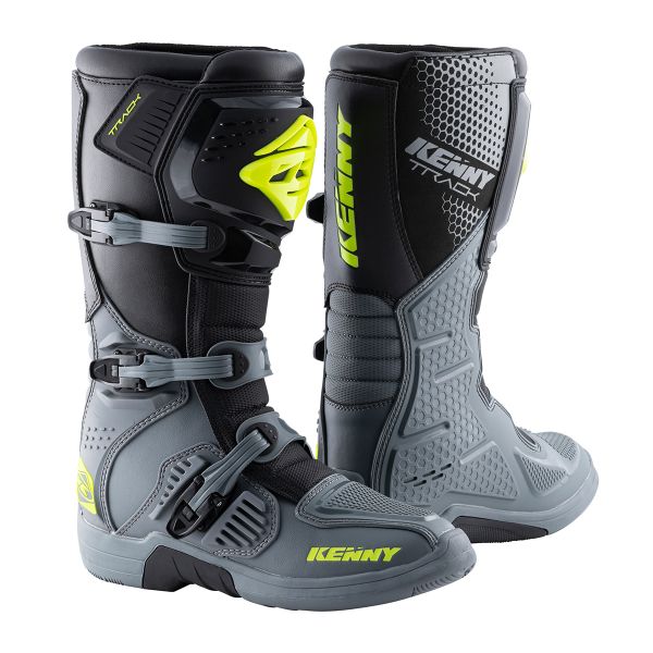 Botas Motocross Kenny Track Grey Neon Yellow Boots Botas Motocross Kenny Track Grey Neon Yellow Boots