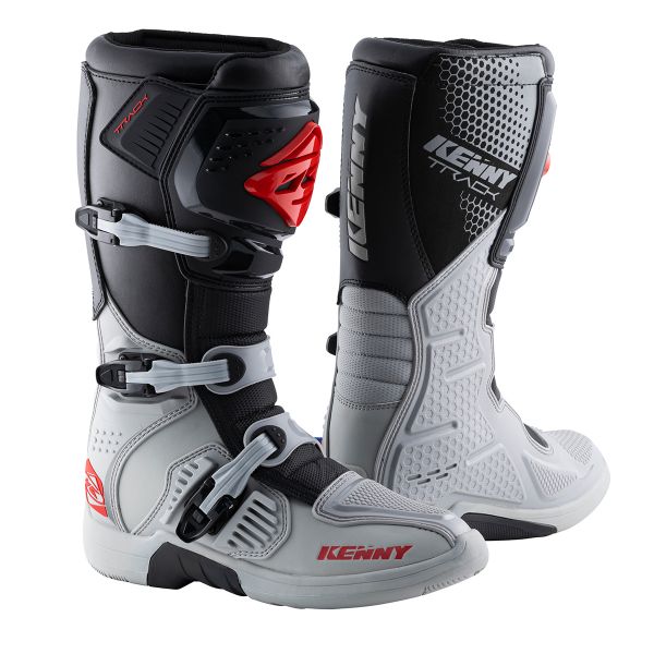 Botas Motocross Kenny Track Grey Red Boots
