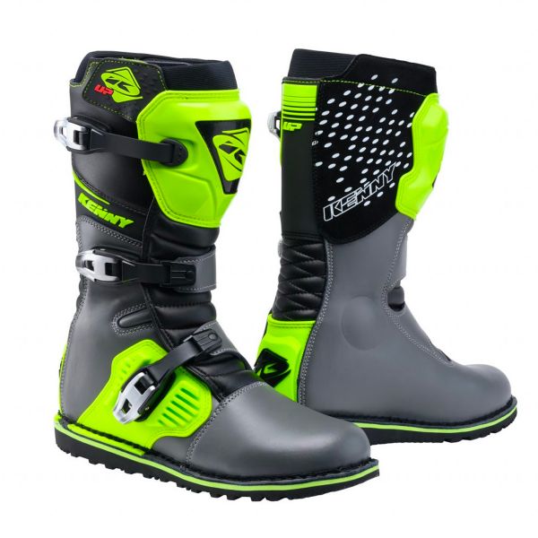 Botas Motocross Kenny Trial Up Black Grey Neon Yellow Boots