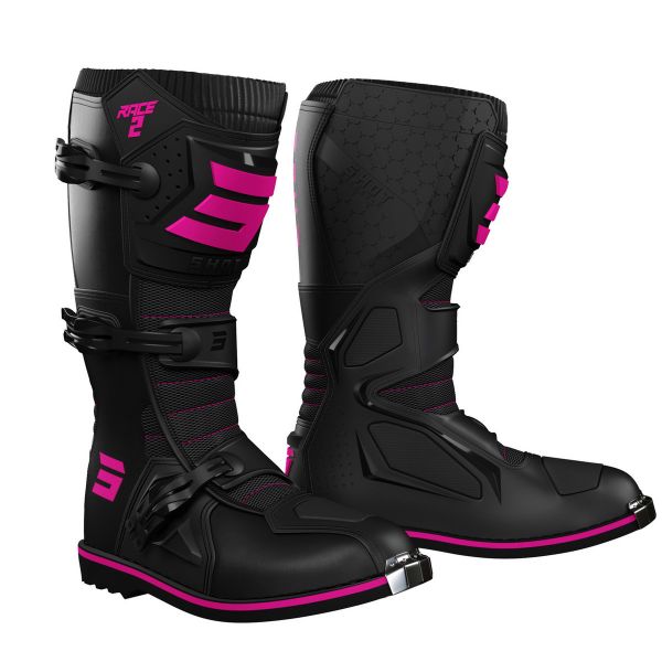 Botas Motocross SHOT Race 2 Black Pink Nio