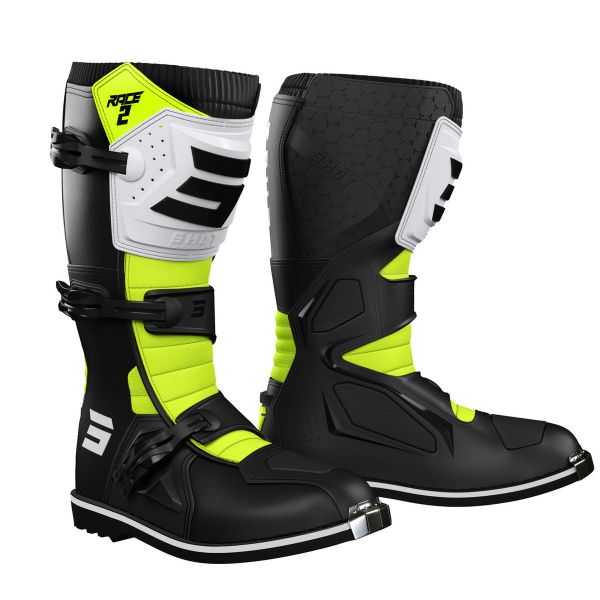 Botas Motocross SHOT Race 2 Black White Neon Yellow Niño Botas Motocross SHOT Race 2 Black White Neon Yellow Niño