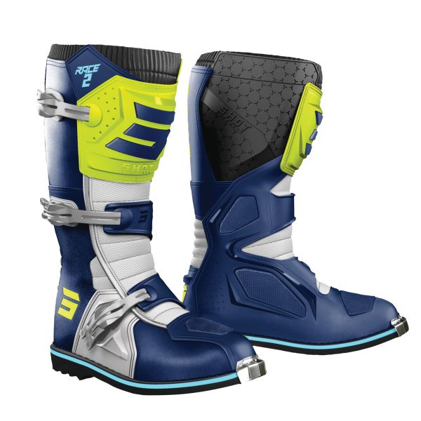 Botas Motocross SHOT Race 2 Blue Neon Yellow Botas Motocross SHOT Race 2 Blue Neon Yellow