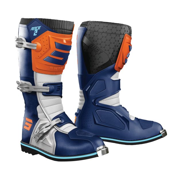Botas Motocross SHOT Race 2 Blue Orange Ni�o