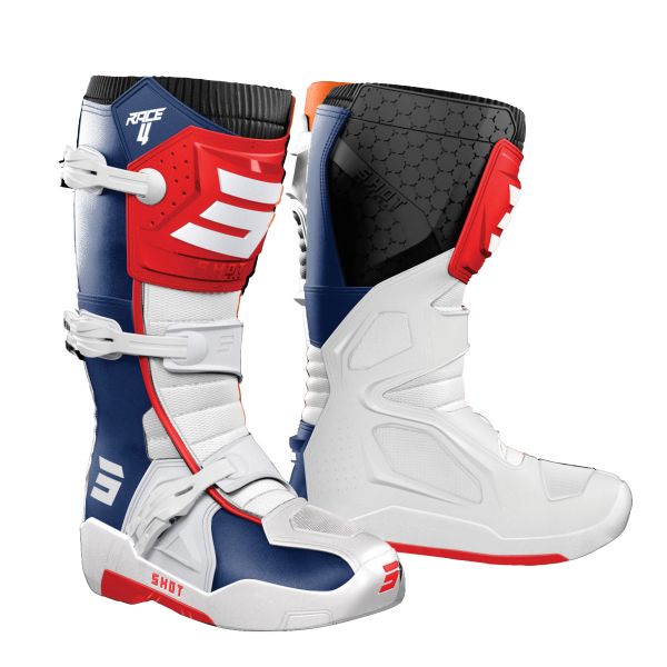 Botas Motocross SHOT Race 4 Blue Red White