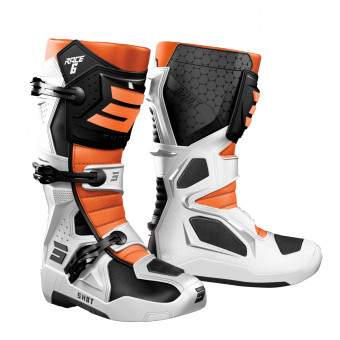 Botas Motocross SHOT Race 6 Black White Orange Botas Motocross SHOT Race 6 Black White Orange