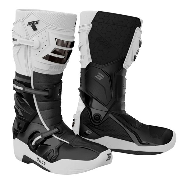 Botas Motocross SHOT Race 8 White Black Chrome