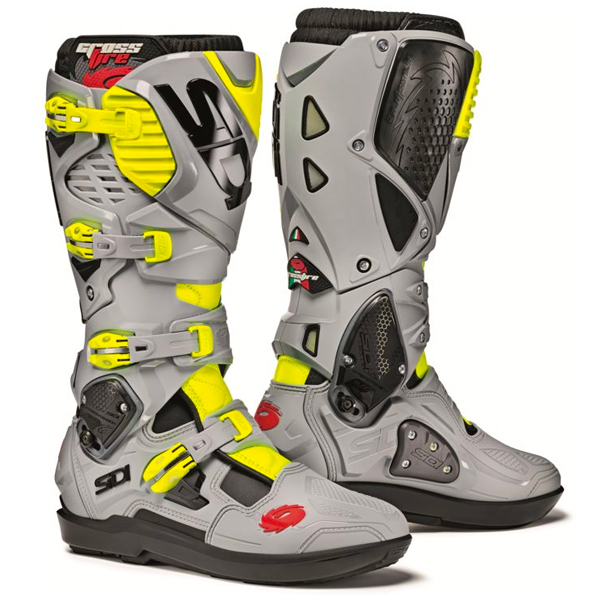 Botas Motocross SIDI Crossfire 3 SRS Black Cendre Yellow Fluo