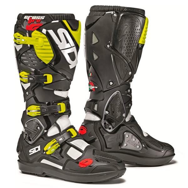 Botas Motocross SIDI Crossfire 3 SRS White Black Yellow Fluo