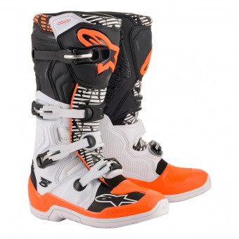 Botas Motocross Alpinestars Tech 5 White Black Orange Fluo