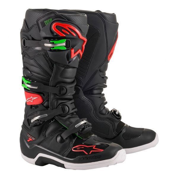 Botas Motocross Alpinestars Tech 7 Black Red Green