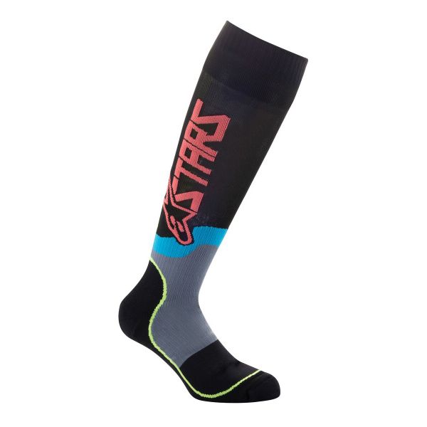 Calcetines Motocross Alpinestars Calcetines Mx Plus-2 Negro Amarillo Fluo Coral Calcetines Motocross Alpinestars Calcetines Mx Plus-2 Negro Amarillo Fluo Coral