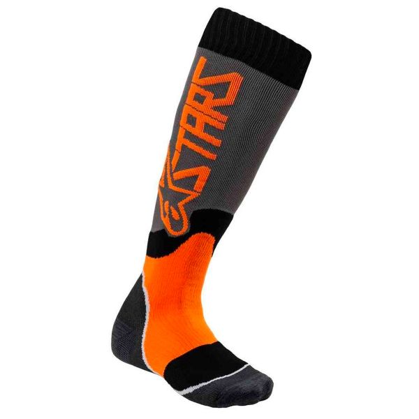 Calcetines Motocross Alpinestars Mx Plus-2 Socks Cool Grey Orange Fluo Ni�o