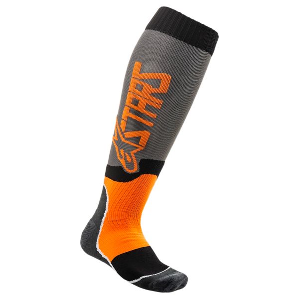 Calcetines Motocross Alpinestars Mx Plus-2 Socks Cool Grey Orange Fluo