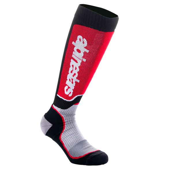 Calcetines Motocross Alpinestars Calcetines MX Plus Negro Gris Rojo