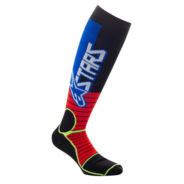Calcetines Motocross Alpinestars Mx Pro Socks Bright Red Yellow Fluo Blue