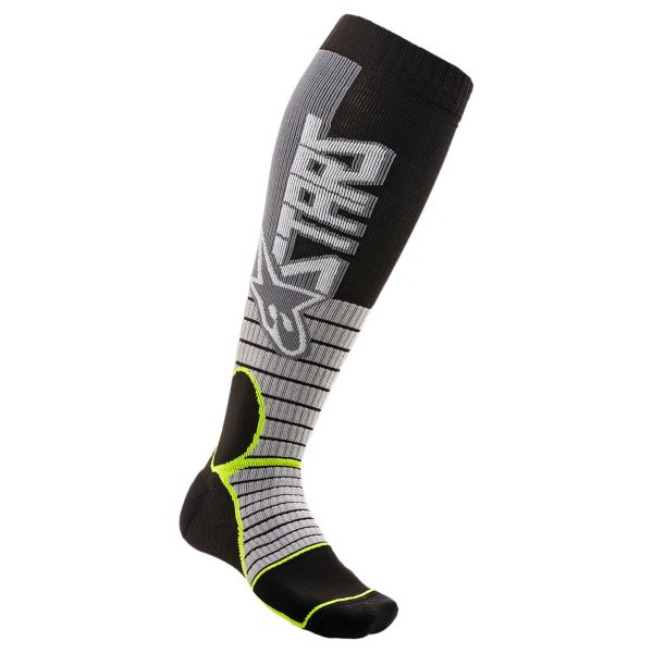 Calcetines Motocross Alpinestars Mx Pro Socks Cool Grey Yellow Fluo