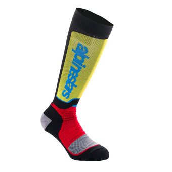 Calcetines Motocross Alpinestars Juvenil MX Plus Negro Rojo Azul Claro