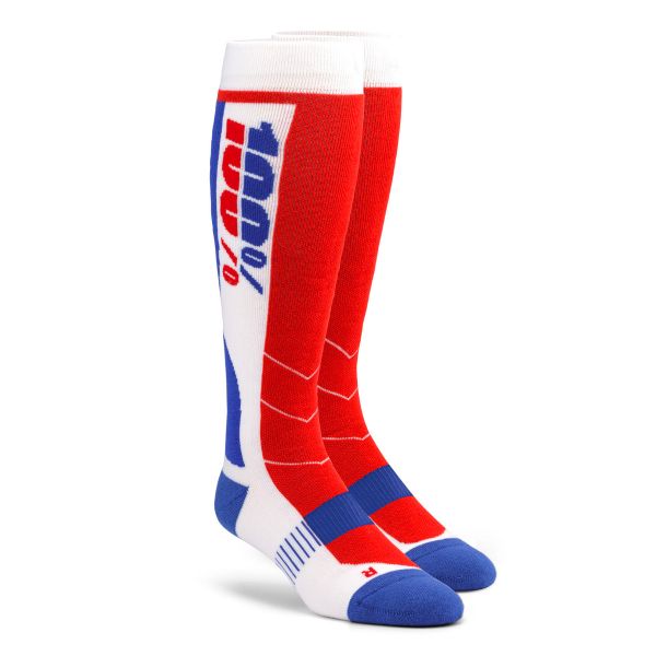 Calcetines Motocross 100% Socks Hi-Side Performance Azul Rojo