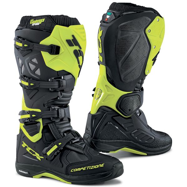 Botas motocross TCX Comp Evo Michelin Black Yellow Fluo Al Mejor Precio iCasque.es