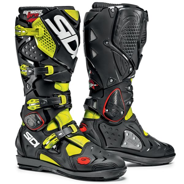 Botas Motocross SIDI Crossfire 2 SRS Yellow Fluo Black