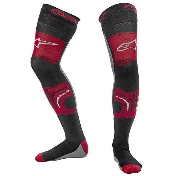 Calcetines Motocross Alpinestars Knee Brace Socks Red Black