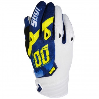 Guantes motocross SHOT Devo Squad Blue Yellow White Guantes motocross SHOT Devo Squad Blue Yellow White