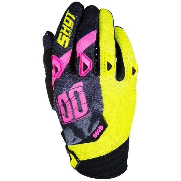 Guantes motocross SHOT Devo Squad Lime Pink Black