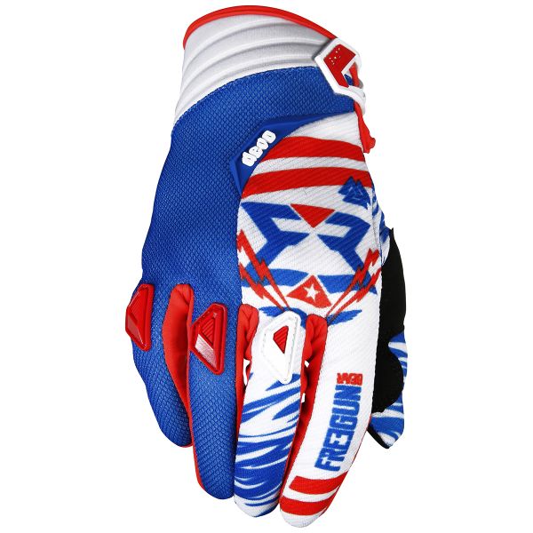 Guantes motocross Freegun Devo Trooper Blue Red Black Ni�o