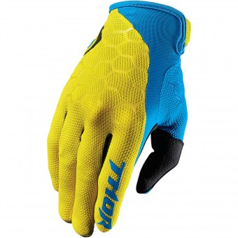 Guantes motocross Thor Draft Indi Yellow Blue