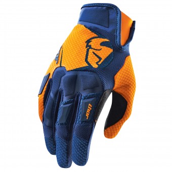 Guantes motocross Thor Flow Navy Naranja