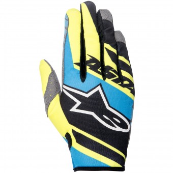Guantes motocross Alpinestars Racer Supermatic Black Blue Yellow Enfant Guantes motocross Alpinestars Racer Supermatic Black Blue Yellow Enfant