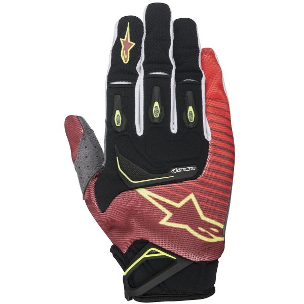 Guantes motocross Alpinestars Techstar Red Yellow Fluo