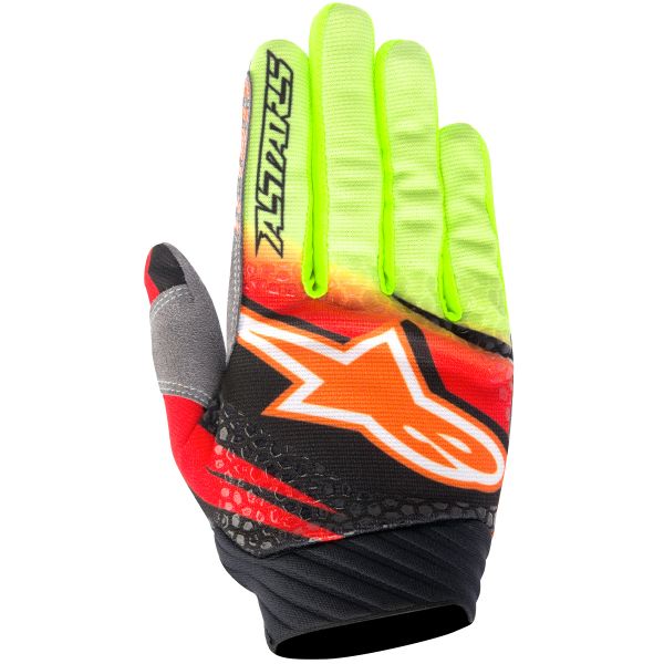 Guantes motocross Alpinestars Techstar Venom Red Yellow Fluo
