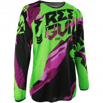 Camiseta Motocross Freegun Devo Honor Neon Green Purple