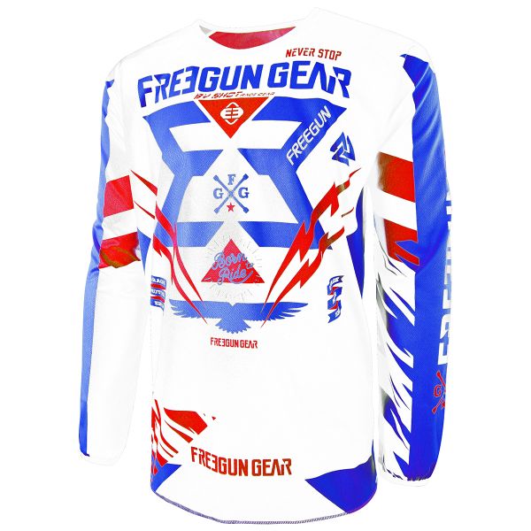 Camiseta Motocross Freegun Devo Trooper Blue Red Ni�o
