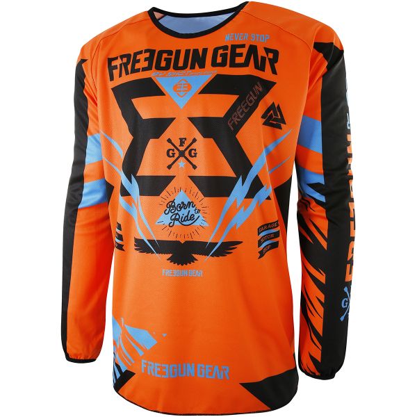 Camiseta Motocross Freegun Devo Trooper Neon Orange Ni�o
