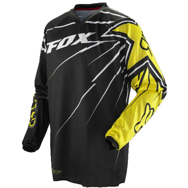 Camiseta Motocross FOX HC 180 Rockstar Black Yellow Jersey