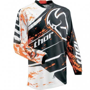 Camiseta Motocross Thor Phase Splatter Naranja Jersey Niño
