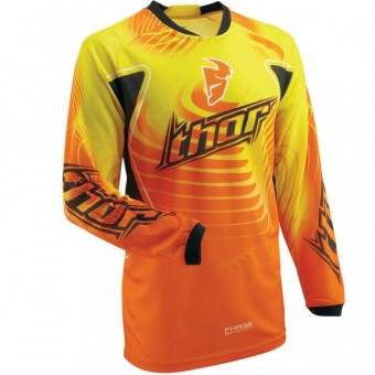Camiseta Motocross Thor Phase Vented Warp Yellow Jersey