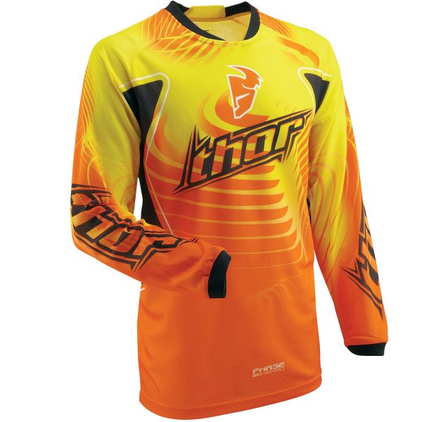 Camiseta Motocross Thor Phase Vented Warp Yellow Jersey