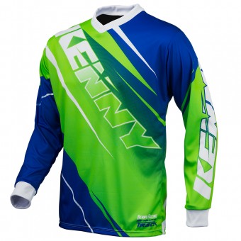 Camiseta Motocross Kenny Track Neon Green Blue
