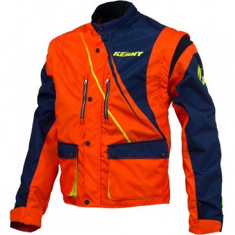 Chaqueta Motocross Kenny Track Enduro Blue Neon Orange Jacket