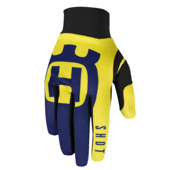 Guantes motocross SHOT Aerolie Husqvarna Blue Yellow CE