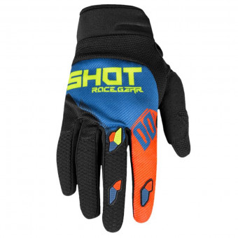 Guantes motocross SHOT Contact Trust Deep Blue Neon Orange CE