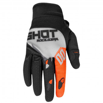 Guantes motocross SHOT Contact Trust Light Grey Neon Orange CE