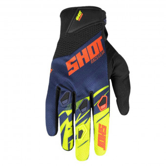 Guantes motocross SHOT Devo Ventury Dark Blue Neon Orange Yellow CE Kid Guantes motocross SHOT Devo Ventury Dark Blue Neon Orange Yellow CE Kid