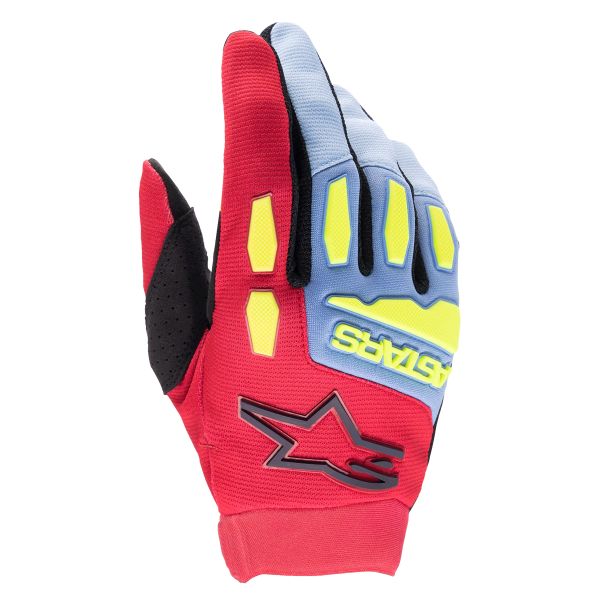 Guantes motocross Alpinestars Full Bore Light Blue Red Berry Black