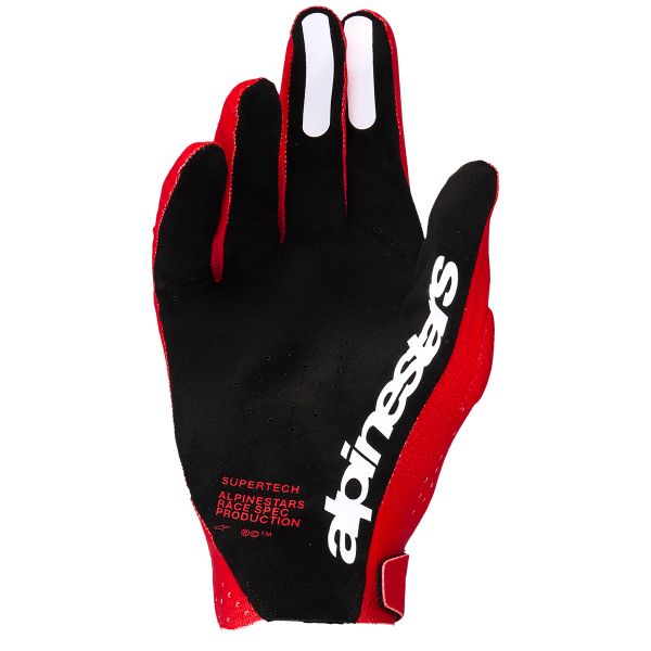 Alpinestars Supertech Mx Gloves Fire Red Black White